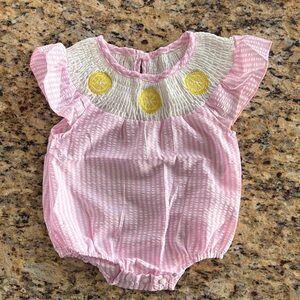 Pink and White Striped Baby Romper